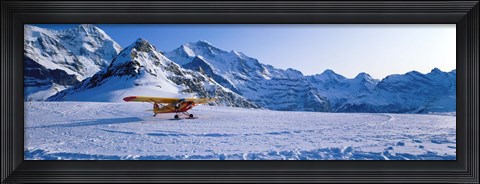 Framed Ski Plane Mannlichen Switzerland Print