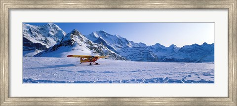 Framed Ski Plane Mannlichen Switzerland Print