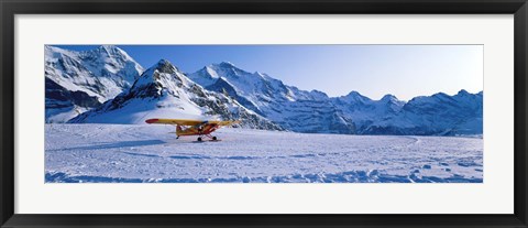 Framed Ski Plane Mannlichen Switzerland Print