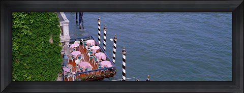 Framed Canal Side Cafe Venice Italy Print