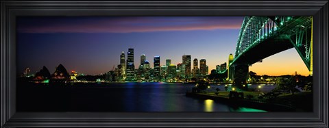 Framed Sydney Australia at dusk Print