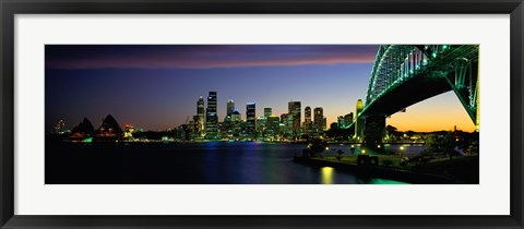 Framed Sydney Australia at dusk Print