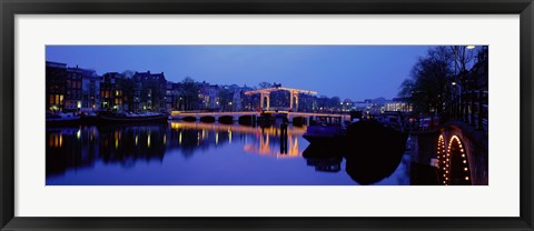 Framed Bridge at night, Amsterdam Netherlands Print