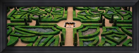 Framed Villandry Chateau Gardens, Loire Valley, Indre-Et-Loire, Villandry, France Print