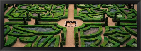 Framed Villandry Chateau Gardens, Loire Valley, Indre-Et-Loire, Villandry, France Print