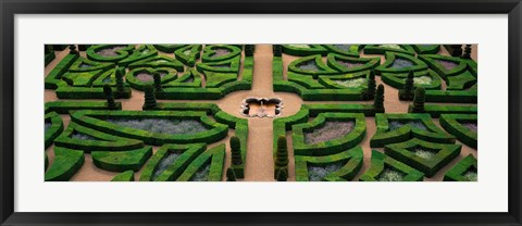 Framed Villandry Chateau Gardens, Loire Valley, Indre-Et-Loire, Villandry, France Print