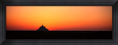 Framed Sunset at Mont Saint Michel Normandy France Print