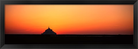 Framed Sunset at Mont Saint Michel Normandy France Print