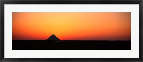 Framed Sunset at Mont Saint Michel Normandy France Print