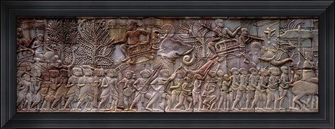 Framed Bas Relief Angkor Wat Cambodia Print