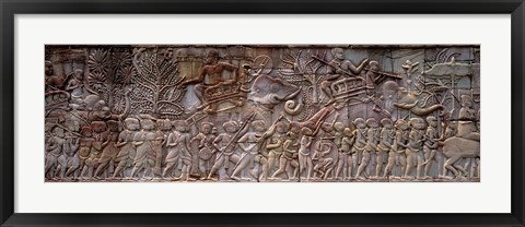 Framed Bas Relief Angkor Wat Cambodia Print