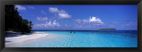 Framed Tropical Beach Ihru Maldives Print