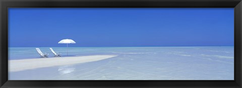 Framed Beach Scene, Digufinolhu, Maldives Print