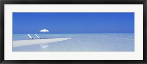 Framed Beach Scene, Digufinolhu, Maldives Print