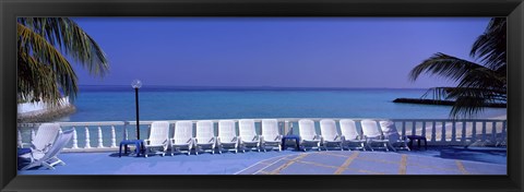 Framed Lounge Chairs, Giraavaru, Maldives Print