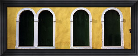 Framed Windows in Yellow Wall Venice Italy Print