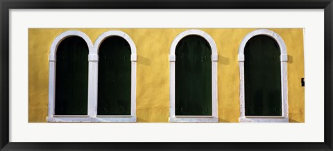 Framed Windows in Yellow Wall Venice Italy Print