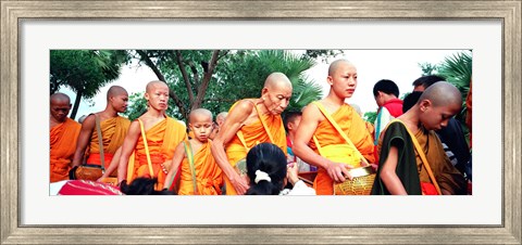 Framed Buddhist Monks Luang Prabang Laos Print