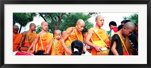 Framed Buddhist Monks Luang Prabang Laos Print