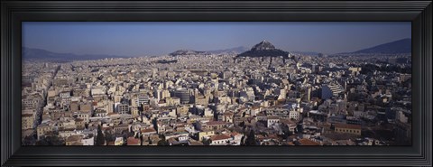 Framed View Of Licabetus Hill and City, Athens, Greece Print