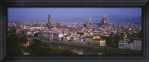 Framed High angle view of a cityscape, Florence, Tuscany, Italy Print
