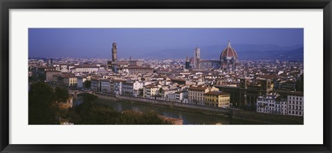 Framed High angle view of a cityscape, Florence, Tuscany, Italy Print