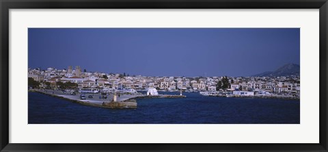 Framed Buildings on the waterfront, Aegina, Saronic Gulf Islands, Greece Print