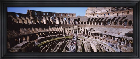 Framed High angle view of tourists in an amphitheater, Colosseum, Rome, Italy Print