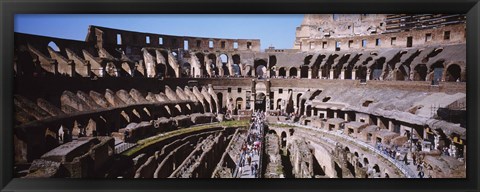 Framed High angle view of tourists in an amphitheater, Colosseum, Rome, Italy Print