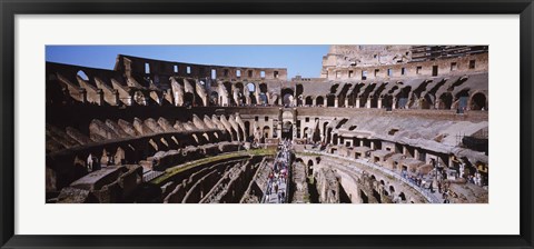 Framed High angle view of tourists in an amphitheater, Colosseum, Rome, Italy Print