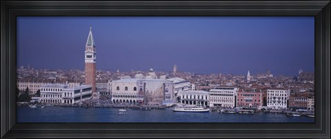 Framed Aerial View Of A City Along A Canal, Venice, Italy Print