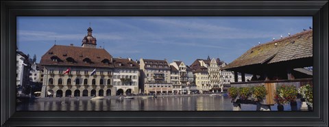 Framed Buildings on the waterfront, Lucerne, Switzerland Print