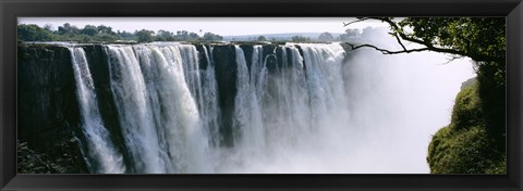 Framed Waterfall in a forest, Victoria Falls, Zimbabwe, Africa Print