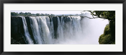 Framed Waterfall in a forest, Victoria Falls, Zimbabwe, Africa Print