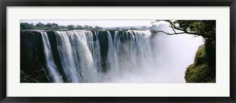 Framed Waterfall in a forest, Victoria Falls, Zimbabwe, Africa Print