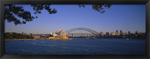 Framed Bridge over water, Sydney Opera House, Sydney, New South Wales, Australia Print