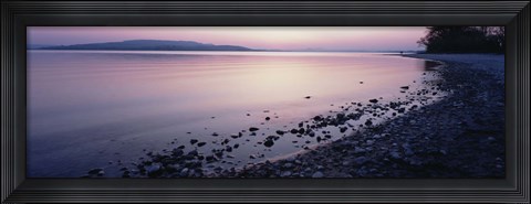 Framed Beach at sunset, Lake Constance, Germany Print