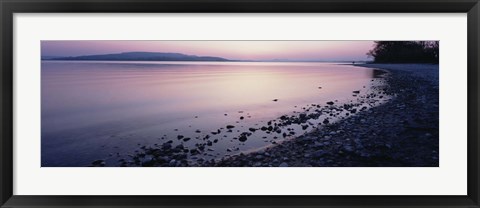 Framed Beach at sunset, Lake Constance, Germany Print