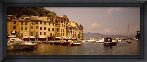 Framed Boats in a canal, Portofino, Italy Print