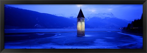 Framed Lago Di Resia Church, Tyrol, Italy Print
