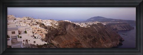 Framed Village on top of Cliffs, Santorini, Greece Print