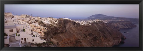 Framed Village on top of Cliffs, Santorini, Greece Print