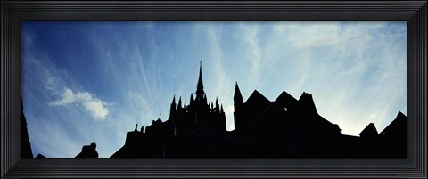 Framed France, Normandy, Mont St. Michel, Silhouette of a Church Print