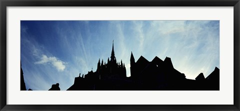 Framed France, Normandy, Mont St. Michel, Silhouette of a Church Print