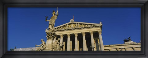 Framed Fountain in front of a government building, Pallas Athena Fountain, Parliament Building, Vienna, Austria Print