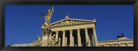 Framed Fountain in front of a government building, Pallas Athena Fountain, Parliament Building, Vienna, Austria Print