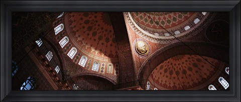 Framed Turkey, Istanbul, Suleyman Mosque, interior domes Print