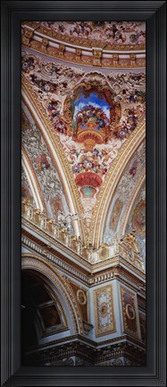 Framed Turkey, Istanbul, Dolmabahce Palace, interior architectural detail of ceiling mural Print