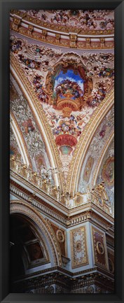 Framed Turkey, Istanbul, Dolmabahce Palace, interior architectural detail of ceiling mural Print