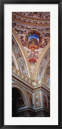 Framed Turkey, Istanbul, Dolmabahce Palace, interior architectural detail of ceiling mural Print